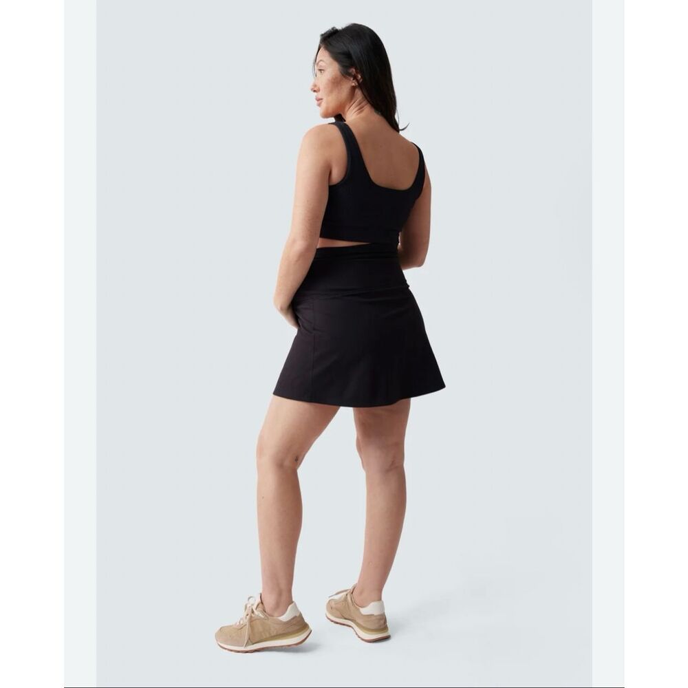 Isabel Maternity Ingrid & Isabel Black Foldover Waist Athletic Skort Size XL New